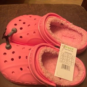 Pink crocs